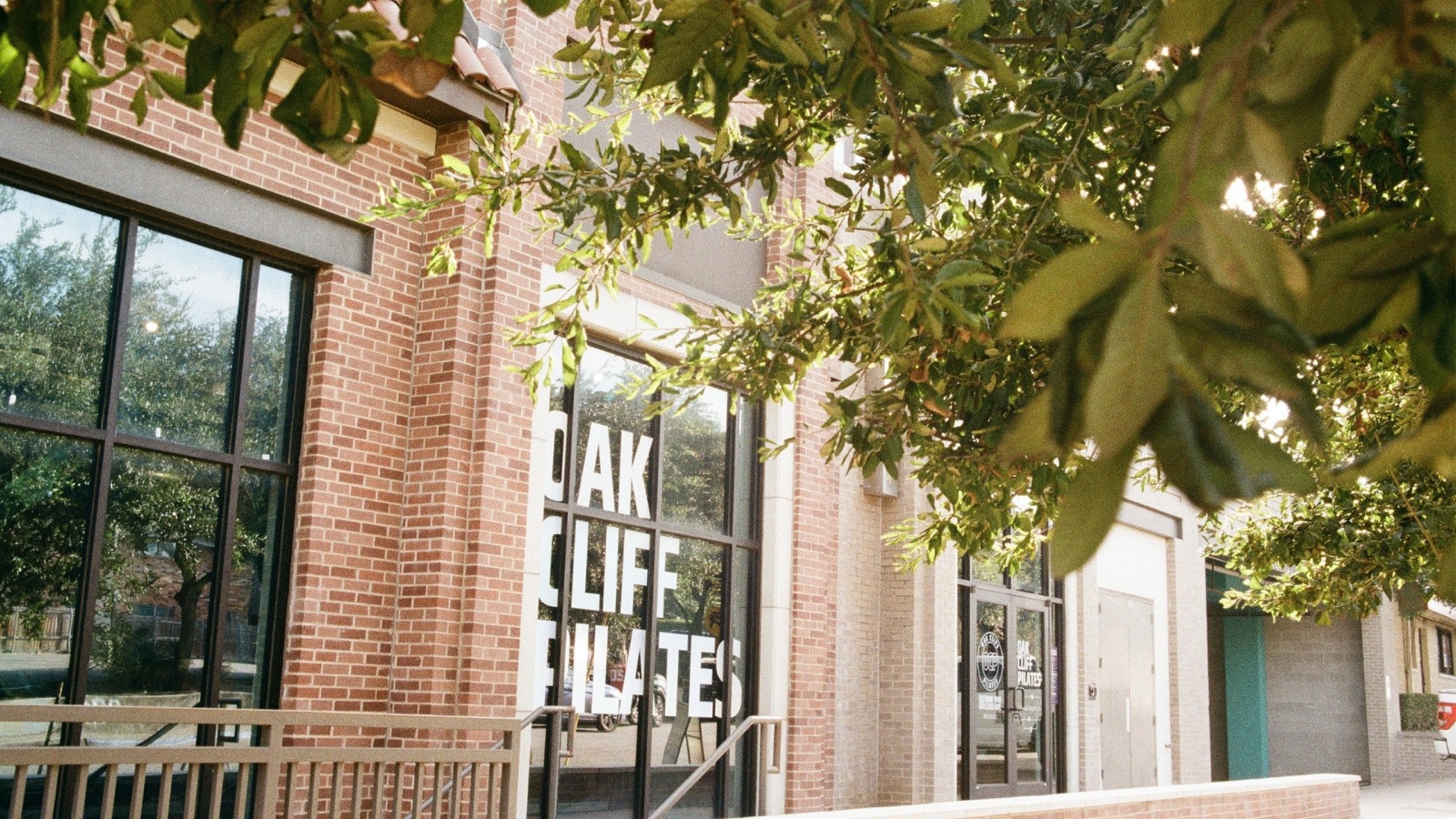 The Oak Cliff Pilates studio window in Bishop Arts